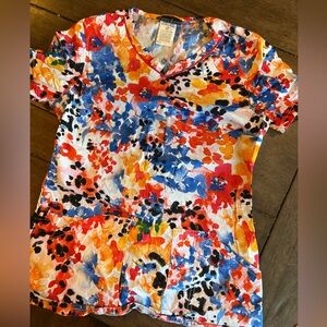 Floral extra small scrub top